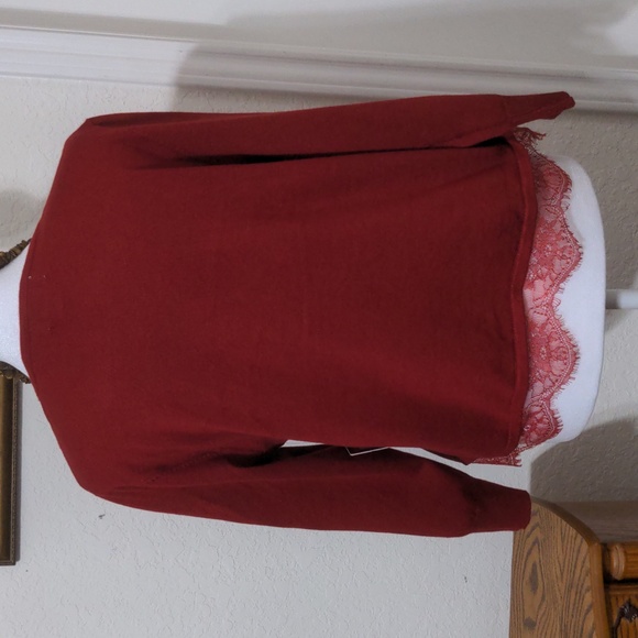 Stitchcount Women's Red Long Sleeve Open Sweater. Size M NWT - Picture 6 of 7